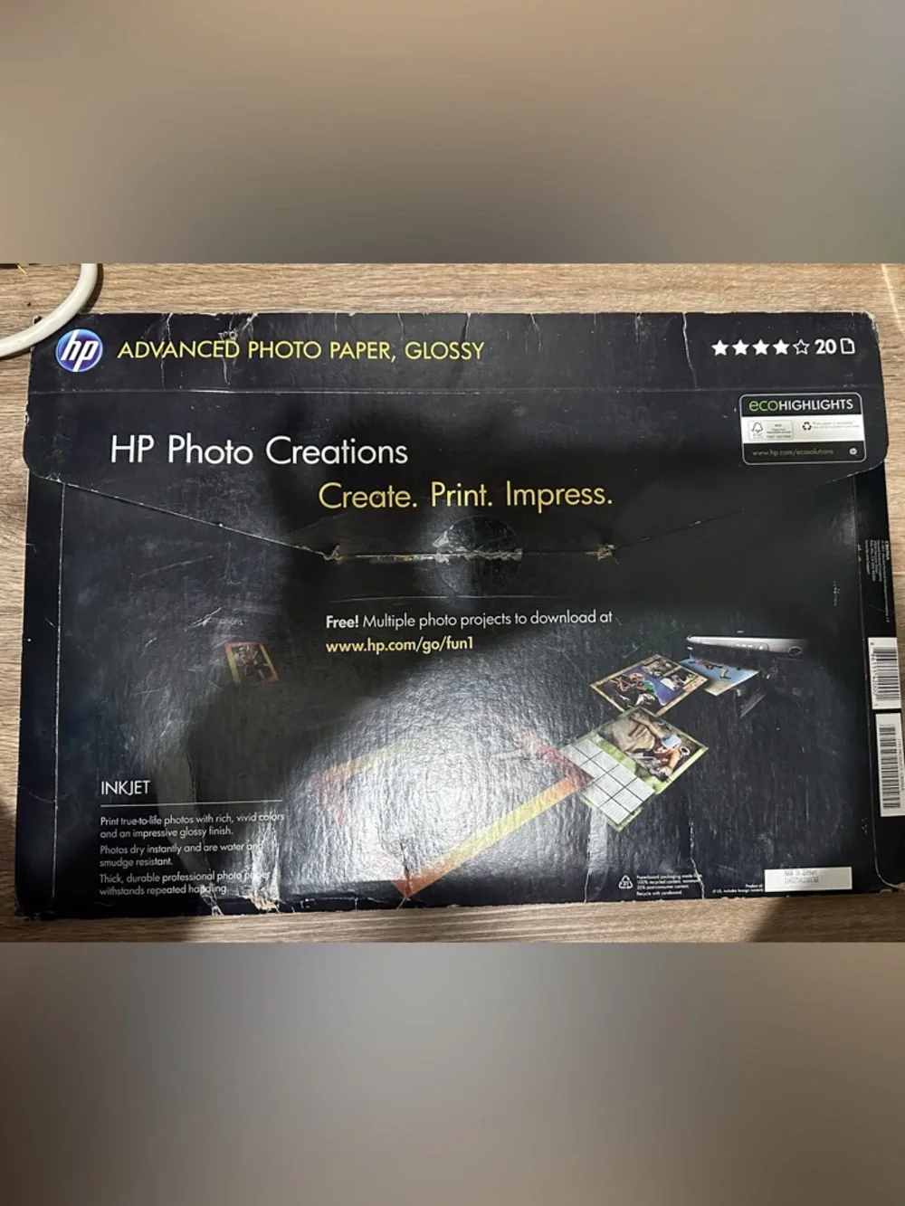 HP Advanced Glossy Photo Paper Box - Black with Multicolor Graphics 13x19